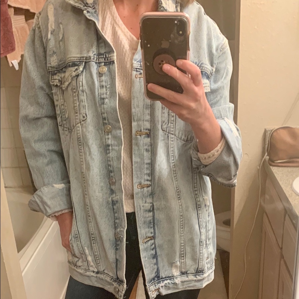 Pull & Bear denim jacket with embroidery